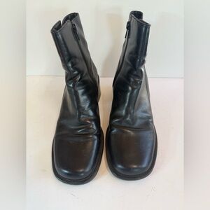 Partners Black Leather Ankle Boots